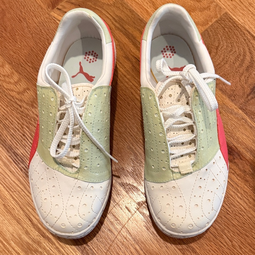 Puma White and Light Green Casual Shoes